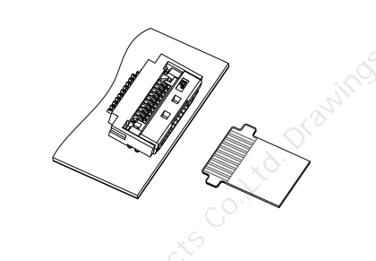 翻盖卧贴0.5mm Pitch H2.0（带扣、大焊片） 