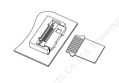 翻盖卧贴0.5mm Pitch H2.55蝴蝶扣